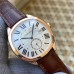 Drive De Cartier 40mm White Dial Brown Leather Strap APSF A23J