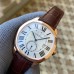 Drive De Cartier 40mm White Dial Brown Leather Strap APSF A23J