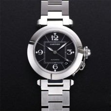 Pasha De Cartier 35mm Ladies Black Dial SS Bracelet TWCF A2892