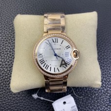 Ballon Bleu De Cartier 36mm RG Diamond Bezel White Dial RG Bracelet AF A2824