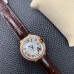 Ballon Bleu De Cartier 36mm RG Double Diamond Bezel White Dial Brown Leather Strap AF A2824