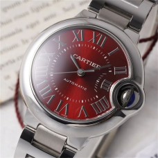 Ballon Bleu De Cartier 33mm Red Dial SS Bracelet AF NH05A
