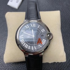 Ballon Bleu De Cartier 42mm Black Dial Black Leather Strap AF A2824
