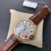 Ballon Bleu De Cartier 42mm RG Double Diamond Bezel White Dial Brown Leather Strap AF A2824