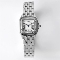 PANTHRE 22mm Ladies Diamond Bezel White Dial SS Bracelet BVF Swiss Quartz