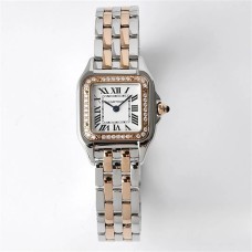 PANTHRE 22mm Ladies RG/SS Diamond Bezel White Dial RG/SS Bracelet BVF Swiss Quartz