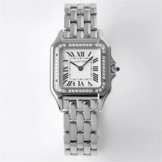 PANTHRE 27mm Ladies Diamond Bezel White Dial SS Bracelet BVF Swiss Quartz