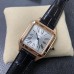 Santos Dumont 43.5*31.4mm RG White Dial Black Leather Strap F1F Swiss Quartz