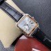 Santos Dumont 43.5*31.4mm RG/SS White Dial Black Leather Strap F1F Swiss Quartz