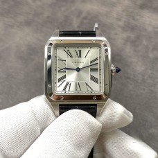 Santos Dumont 38*27.5mm White Dial Black Leather Strap F1F Swiss Quartz