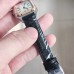 Santos Dumont 38×27.5mm RG/SS White Dial Black Leather Strap F1F Swiss Quartz