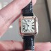 Santos Dumont 38×27.5mm RG/SS White Dial Black Leather Strap F1F Swiss Quartz