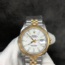 DateJust 41mm Fluted Bezel White Dial YG/SS Jubilee Bracelet VSF VS3235