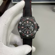 DIW Submariner 40mm Forged Carbon Red Element Black Dial Black Nylon Strap VSF VS3135