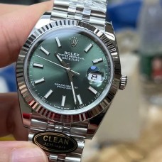 DateJust 41mm 126334 Fluted Bezel Mint Green Dial Jubilee Bracelet Clean Factory CF VR3235