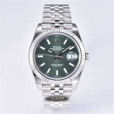 DateJust 41mm 126334 Fluted Bezel Mint Green Motif Dial Jubilee Bracelet Clean Factory CF VR3235