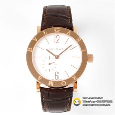 Bvlgari Roma 41mm RG White Dial Brown Leather Strap BVF MY9015