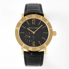 Bvlgari Roma 41mm YG Black Dial Black Leather Strap BVF MY9015