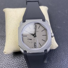 Octo Finissimo 40mm Grey Dial Black Rubber Strap BVF MY9015