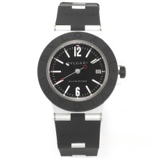 Aluminium 40mm Black Dial Black Rubber Strap BVF A2892