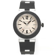 Aluminium 40mm Cream Yellow Dial Black Rubber Strap BVF A2892