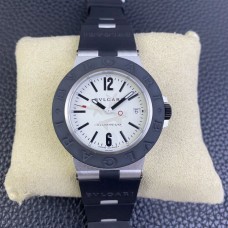 Aluminium 40mm White Dial Black Rubber Strap BVF A2892