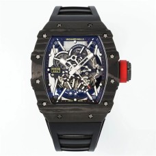 RM035-02 Real NTPT Skeleton Dial Red Crown Black Rubber Strap ZF NH05A