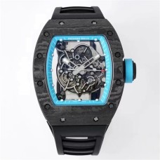 RM055 Bubba Watson Real NTPT Skeleton Dial Blue Crown Black Rubber Strap ZF NH05