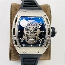 RM052 Tourbillon Black PVD Skeleton Dial Black Rubber Strap ZF Tourb