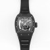 RM055 Black Ceramic Skeleton Dial Black Crown Black Rubber Strap KVF NH05