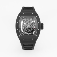 RM055 Black Ceramic Skeleton Dial Black Crown Black Rubber Strap KVF NH05
