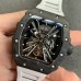 RM012 Transparent Tourbillon NTPT Skeleton Dial Black Crown White Rubber Strap KVF Tourb