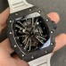 RM012 Transparent Tourbillon NTPT Skeleton Dial Black Crown White Rubber Strap KVF Tourb