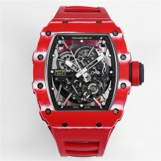 RM035-02 Red Real NTPT Skeleton Dial Red Crown Red Rubber Strap BBRF NH05A