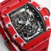 RM035-02 Red Real NTPT Skeleton Dial Red Crown Red Rubber Strap BBRF NH05A