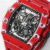 RM035-02 Red Real NTPT Skeleton Dial Red Crown Red Rubber Strap BBRF NH05A
