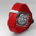 RM035-02 Red Real NTPT Skeleton Dial Red Crown Red Rubber Strap BBRF NH05A