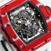 RM035-02 Red Real NTPT Skeleton Dial Red Crown White Rubber Strap BBRF NH05A
