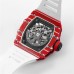 RM035-02 Red Real NTPT Skeleton Dial Red Crown White Rubber Strap BBRF NH05A