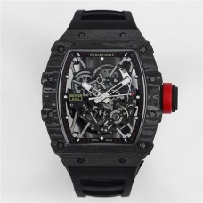 RM035-02 Real NTPT Skeleton Dial Red Crown Black Rubber Strap BBRF NH05A