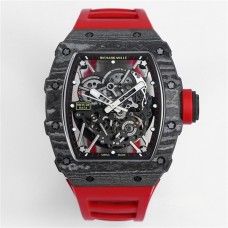 RM035-02 Real NTPT Skeleton Dial Red Crown Red Rubber Strap BBRF NH05A