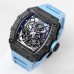 RM035-02 Real NTPT Skeleton Dial Blue Crown Blue Rubber Strap BBRF NH05A