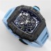 RM035-02 Real NTPT Skeleton Dial Blue Crown Blue Rubber Strap BBRF NH05A