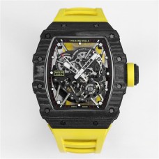 RM035-02 Real NTPT Skeleton Dial Yellow Crown Yellow Rubber Strap BBRF NH05A