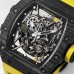 RM035-02 Real NTPT Skeleton Dial Yellow Crown Yellow Rubber Strap BBRF NH05A