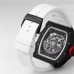 RM035-02 Real NTPT Skeleton Dial Red Crown White Rubber Strap BBRF NH05A