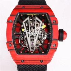 RM027 Tourbillon Red NTPT Skeleton Dial Red Crown Black Nylon Strap BBRF Tourb