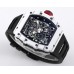 RM035 White Real NTPT Skeleton Dial Red Crown Black Rubber Strap BBRF NH05A