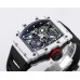 RM035 White Real NTPT Skeleton Dial Red Crown Black Rubber Strap BBRF NH05A