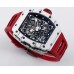 RM035 White Real NTPT Skeleton Dial Red Crown Red Rubber Strap BBRF NH05A